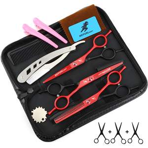 Ensemble de ciseaux de coiffure 3 pièces de 5,5 pouces, style A-line, avec ciseaux plats, ciseaux à effiler à dents fines et étui zippé - Product Image 3