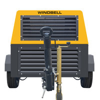 Compresseur d'air diesel à vis portable 120 CFM, moteur Kubota japonais, alimentation 220V/12V, faible bruit, pompe à huile, bloc moteur, bloc d'air