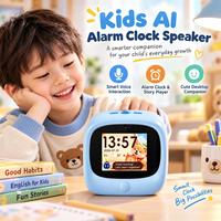 Jam Alarm AI untuk Hadiah Ulang Tahun Anak, Asisten Suara, Speaker BT Desktop dengan Kontrol Aplikasi Orang Tua dan Alarm Bangun Tidur