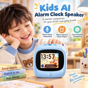 Réveil intelligent IA pour enfants, cadeau d'anniversaire, assistant vocal, haut-parleur BT de bureau avec contrôle parental via application et alarme de réveil - Product Image 1