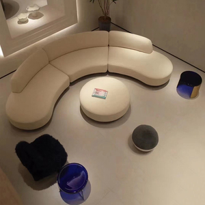 Thiết Kế Thời Trang Vòng Phòng Khách Màu Trắng Sofa Đặt Khách Sạn Tiếp Nhận Sang Trọng Sảnh Sofa Cong 6 Chỗ Ngồi Lớn Đi Bộ - Product Image 3