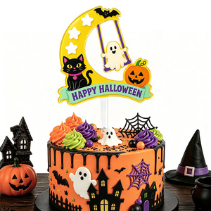 Décorations de gâteaux en plastique découpées au laser pour Halloween, style moderne, pour fournitures de fête, vente en gros - Product Image 3