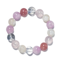 Bracelets en quartz rose de Madagascar faits à la main, énergie curative, porte-bonheur, argent, bracelets spirituels pour femmes