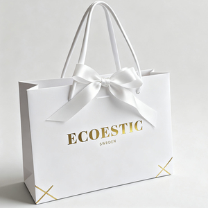 Toptan Lüks Paketleme Çantaları Özel Logo Baskılı Perakende Mücevher Hediye Paketleme Kağıdı Saplı Alışveriş Çantası - Product Image 5