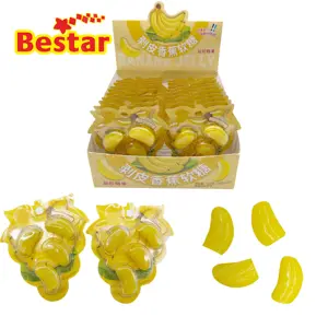 Factory direct sale 16g peelable banana gummies peeled banana gummy candy fruit gel soft candy
