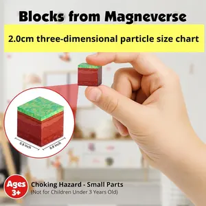 Ensemble <span class=keywords><strong>de</strong></span> blocs <span class=keywords><strong>de</strong></span> <span class=keywords><strong>construction</strong></span> magnétiques ABS Square World, <span class=keywords><strong>jeu</strong></span> <span class=keywords><strong>de</strong></span> puzzle d'assemblage magnétique DIY Forêt Primaire - Product Image 2