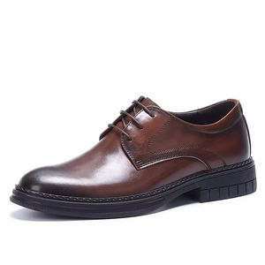 Zapatos Oxford de Cuero Genuino para Hombre, Estilo Casual de Negocios, Punta Cerrada, Cierre con Cordones, Antideslizantes, Nuevo Estilo 2025, Ajuste Ancho, Formales - Product Image 6