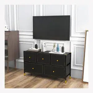 Top Kwaliteit Slaapkamer Nachtkastje Hoek Tafel 5 Lades Dressoir Wit Stevig Stalen Frame