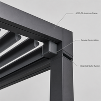 Pergola motorisée en aluminium imperméable avec toit à lames orientables pour jardin extérieur