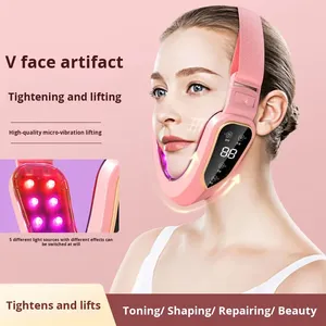 Cầm tay thép không gỉ mặt giảm béo Thiết bị nâng làm săn chắc Băng mặt nạ Massager khuôn mặt định hình rung masseter cơ bắp cằm - Product Image 4