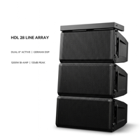 HDL 28 Système de sonorisation professionnel pour scène et concert, enceinte 200W en bois, Line Array actif avec fonction passive pour église