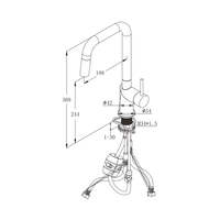 Robinet de cuisine simple et contemporain à poignée unique, bec rotatif en céramique, monotrou, à poser sur le plan, en acier inoxydable, divers modèles
