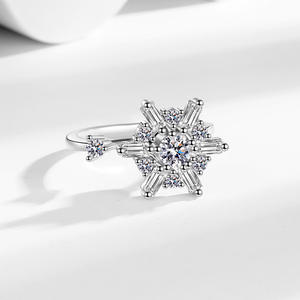 Rotating Adjustable Zircon <b>Ring</b> Relieving <b>Anxiety</b> Stress Fresh Scene <b>Gold</b> Silver Color Wholesale <b>Ring</b> Shiny Jewelry - Product Image 3