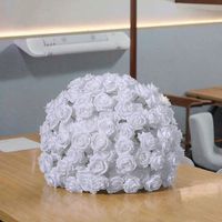 Boule de fleurs artificielles en soie blanche de haute qualité, en tissu durable, pour centres de table de mariage et décorations de mariage pour la fête des pères