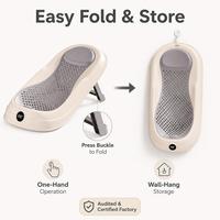 Support de Bain Bébé 53x30.5x19cm avec Affichage Intelligent de la Température, Capteur Anti-Buée, Pliable à Boucle Pression, 416.5g PP+TPE, Nouveau-né, OEM