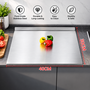 Grande planche à découper en acier inoxydable 304 en forme de L, de qualité alimentaire, pour la cuisine, la viande, les légumes et la pâtisserie - Product Image 6