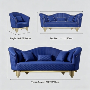 Juego de Sofás de Piel Sintética de Diseño Contemporáneo en Dos Tonos Beige y Naranja, con Reposabrazos Acolchados, Estructura Dorada, Impermeable y Ecológico - Product Image 4