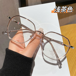 2024 été style transparent polygone <span class=keywords><strong>lunettes</strong></span> femmes <span class=keywords><strong>visage</strong></span> rond sans maquillage ultra léger <span class=keywords><strong>petit</strong></span> cadre anti-yeux bleus cadre - Product Image 5
