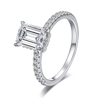 "Mirror-Step" Brillanz: Smaragdschliff Moissanit-Ring S925 Silber - 1ct 2ct 3ct Verfügbar für # QuietLuxury Private Label