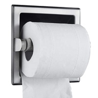 Portarrollos de Papel Higiénico Empotrado en la Pared, Acero Inoxidable SUS304, Acabado Negro Mate, Accesorios de Baño