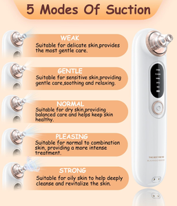 Portable Vacuum Blackhead Remover 4 Suction Heads Adjustable USB Rechargeable Waterproof <b>Pore</b> <b>Cleaner</b> - Product Image 3