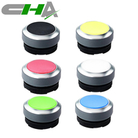 Sakelar Tombol Tekan Berlampu Sesaat Seri CHA C5001 dengan Lensa Rata dan Kerah Bulat