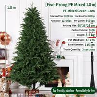 Sapin de Noël artificiel dense en PE, forme pleine, facile à ranger, non éclairé, pour intérieur, maison, salon, décoration de fêtes