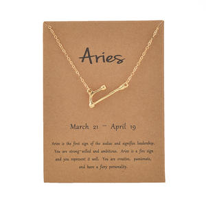 Collar con signo del Zodíaco y <span class=keywords><strong>astrología</strong></span> chapado en oro y marrón, G108, <span class=keywords><strong>2022</strong></span> - Product Image 2