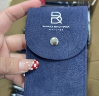 Étui de voyage pour montre en velours et cuir suédé, personnalisable avec logo, pochette enveloppe verte haut de gamme avec insert