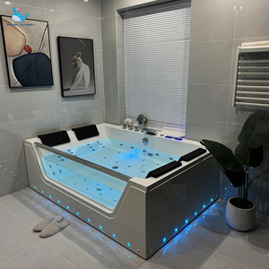 Kinglauren thiết kế hiện đại trắng Acrylic Bồn tắm massage 1.8m freestanding drainer vòi ngâm hồ bơi trong nhà/phòng tắm sử dụng - Product Image 1