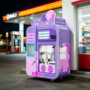 Machine à Barbe à Papa Commerciale Entièrement Automatique de 32 Pouces avec Écran Tactile et Fonction Robotisée pour Kiosque – Modèle Fleur - Product Image 1