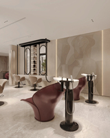 Ensemble de mobilier de salon de manucure moderne avec éclairage LED, table de manucure personnalisée, chaise de pédicure spa pour la décoration intérieure des salons de beauté