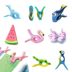 Groothandel Custom Personaliseren Dier Vis Flamingo Papegaai Eenhoorn Shell <span class=keywords><strong>Plastic</strong></span> Handdoek Clips Strandlaken Clip Voor Strand Stoelen - Product Image 4