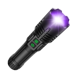 Banral Senter UV 2-in-1 tahan air, senter lumen tinggi 6 mode lampu hitam LED Super terang taktis dapat diisi ulang - Product Image 1