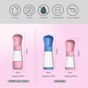 2 in 1 a prova di perdite di viaggio all'aperto escursioni per animali domestici acqua cibo Dispenser bottiglia per bere per cane e gatto - Product Image 2
