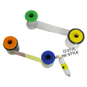 Compatible avec l'imprimante de cartes d'identité HDP5000 Ruban couleur YMCK 075423 500 images & <span class=keywords><strong>Film</strong></span> 075425 1500 images - Product Image 1