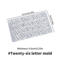 Kit de moules en résine d'alphabet en Silicone, moules fantaisie pour lettres et ornements, moules de moulage en résine époxy, ensemble de fabrication de porte-clés en résine