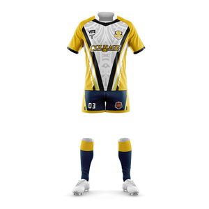 Maillots de football tendance et personnalisés 100% polyester antibactériens à séchage rapide, design unique, kits de football pour l'école et les amateurs - Product Image 1