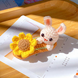 Pinzas para el Cabello con Diseño de Conejo Acostado en 3D, Estilo Pastoral, Hechas a Mano, con Fresa, para <span class=keywords><strong>Mujer</strong></span> y Niña - Product Image 6