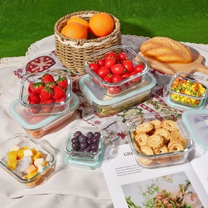 For <strong>Glass</strong> Borosilicate Eco-friendly Food Storage Box Set with <strong>Lid</strong> <strong>Rectangular</strong> Transparent Microwave Safe Party Kitchen Use - Product Image 3