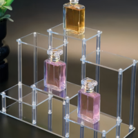 Présentoir de Comptoir Moderne en Acrylique Transparent Lavable et Personnalisable à 9 Niveaux pour Parfums, Cosmétiques et Bijoux – Idéal pour la Vente au Détail