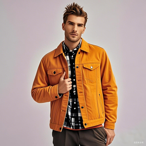 Blazer de mezclilla vintage de dobladillo vivo de gran venta, chaqueta de camionero de ante auténtico, chaqueta blazer para hombre - Product Image 6