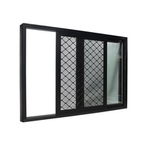 Fenêtres coulissantes en aluminium à double vitrage avec grilles décoratives, conformes aux normes anti-ouragan de la NOA de Miami-Dade, en Floride