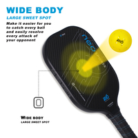 Raquette de pickleball en fibre de carbone personnalisée, professionnelle, légère, 14 mm, avec balles de pickleball