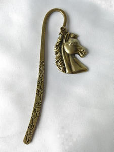 Cabeça de cavalo de prata antiga, marcador de página com liga de <span class=keywords><strong>metal</strong></span> - Product Image 3