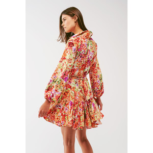 มินิเดรสแต่งระบายลายดอกไม้หลากสี - Product Image 1