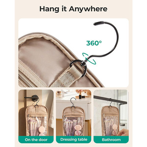Sac de maquillage suspendu grande capacité pour femme, sac de rangement portable multifonctionnel pour articles de toilette et cosmétiques de voyage - Product Image 4
