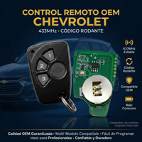 Télécommande OEM 433 MHz à code roulant pour entrée sans clé, compatible avec les systèmes d'alarme Chevrolet Chevystar en Amérique du Sud