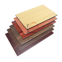 Panel ACM con Acabado de Madera para Exteriores, 4x8 Pies, Revestimiento de Aluminio con Recubrimiento Natural de PE/PVDF/FEVE, Panel Compuesto para Revestimiento de Paredes Exteriores