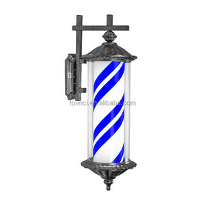 Barber Pole luz pelo giratoria salón de peluquería tienda señal LED azul rayas blanco brillante montado en la pared impermeable Barber Pole - Product Image 1